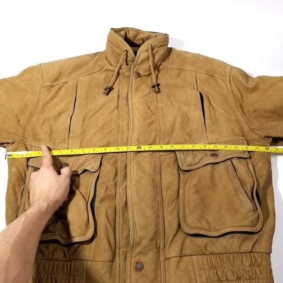 VTG EXCELLED Tan Suede Bomber Aviator Flight Jacket - Picture 11 of 12